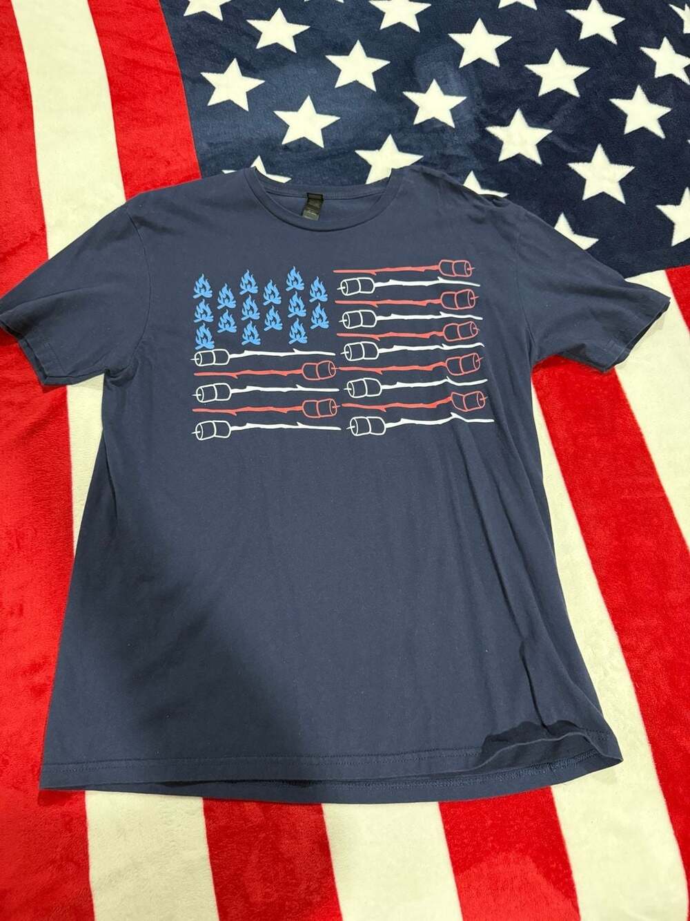 Patriotic Camping Usa Flag American Campfire With Smores Coffee Mug -